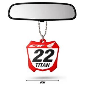 Pingente Mini Plate Honda CRF Personalizado com Nome e Número