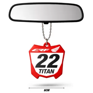 Pingente Mini Plate Honda CRF Personalizado com Nome e Número