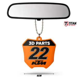 Pingente Mini Plate KTM Modelo 01 Personalizado com Nome e Número