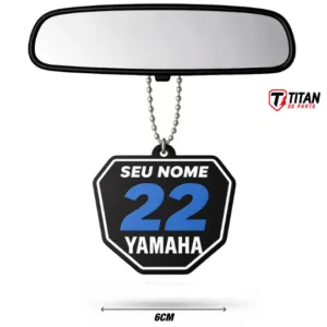 Pingente Mini Plate Yamaha Personalizado com Nome e Número