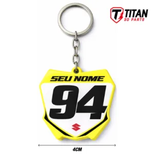 Chaveiro Mini Plate Suzuki Personalizado com Nome e Número