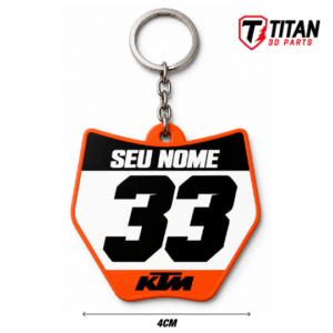 Chaveiro Mini Plate KTM Modelo 02 Personalizado com Nome e Número