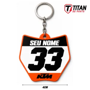 Chaveiro Mini Plate KTM Modelo 02 Personalizado com Nome e Número