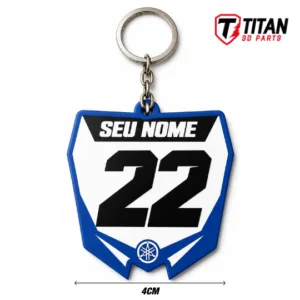 Chaveiro Mini Plate Yamaha Modelo 02 Personalizado com Nome e Número