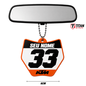 Pingente Mini Plate KTM Modelo 02 Personalizado com Nome e Número