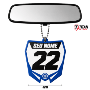 Pingente Mini Plate Yamaha Modelo 02 Personalizado com Nome e Número