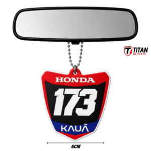 Pingente Mini Plate Honda Modelo 03 Personalizado com Nome e Número